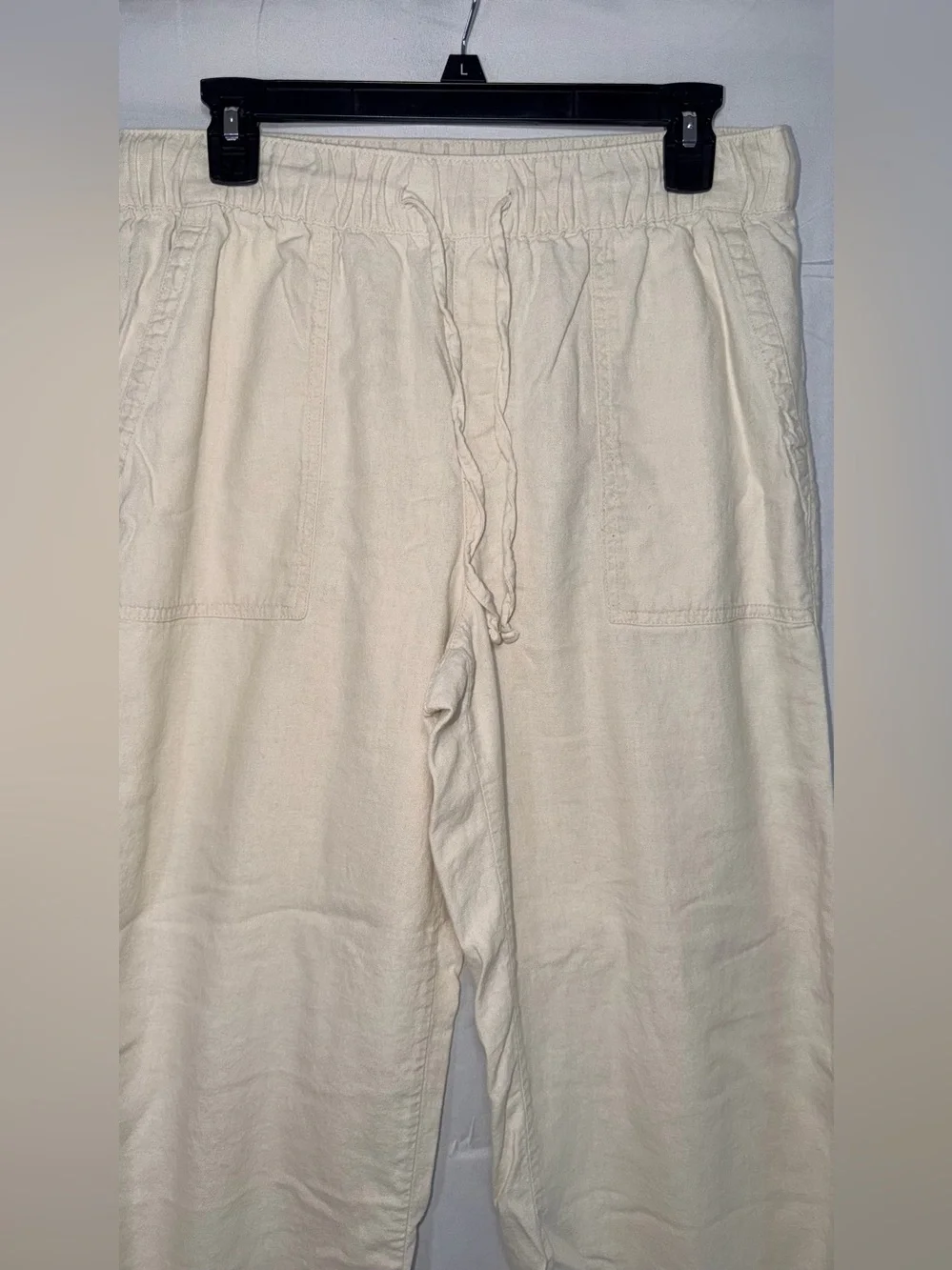 Gap Linen Blend cream pull on chino pants